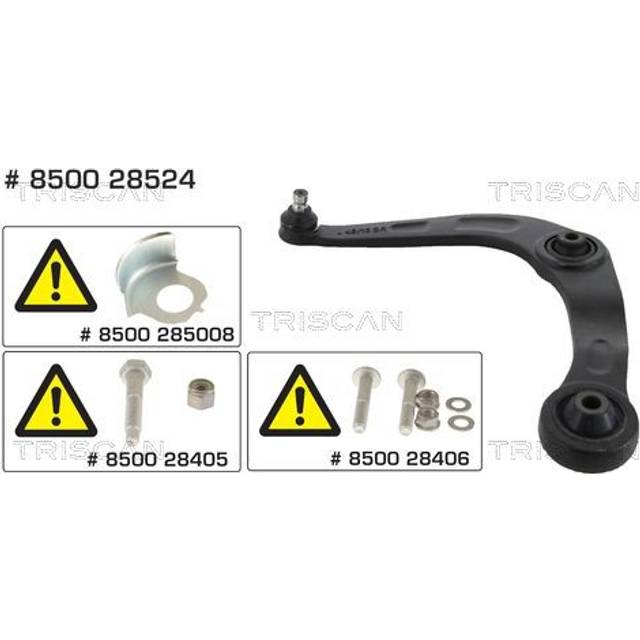 TRISCAN Länkarm, hjulupphängning 8500 28524 med spindelled, med gummilager Länkarm (tvär-) 18, 15 PEUGEOT: 206 Hatchback, 206 SW