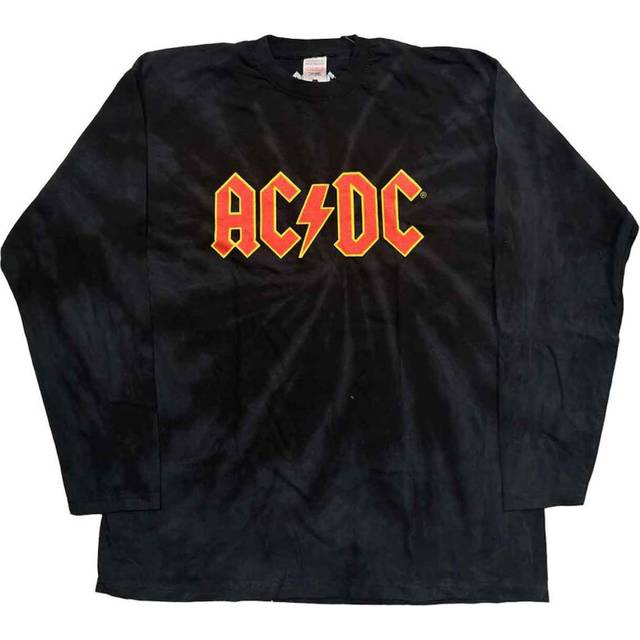 Ac/dc unisex long sleeved t-shirt: logo (dip-dye) (x-large)