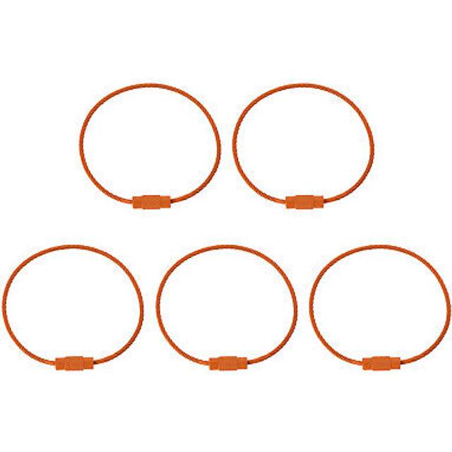 5.9 inch wire keychain cable, 5 pack stainless steel key ring loop, light orange