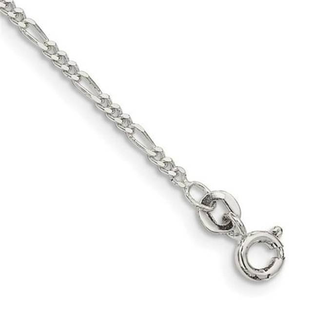 Sterling Silver 1.75 mm Figaro Chain 6 in. Bracelet