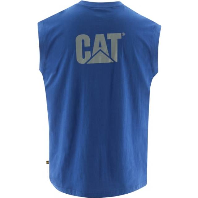 Caterpillar Men's Classic Fit Sleeveless T-Shirt  Bright Blue  3X-Larg