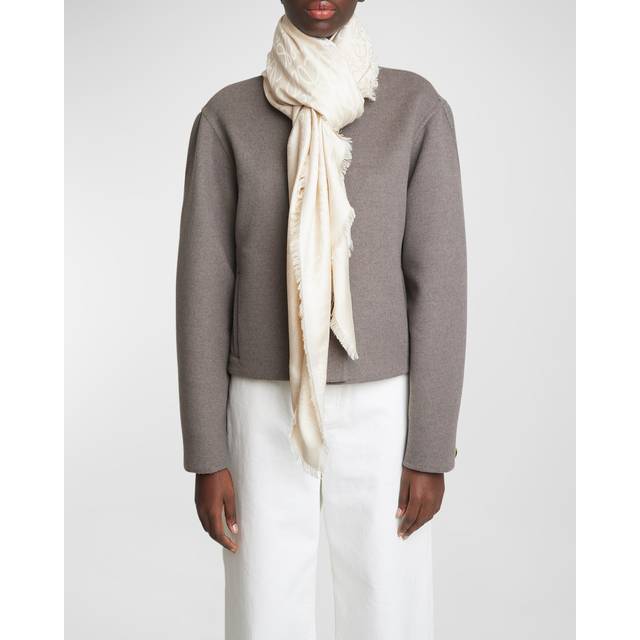 Loewe Silk-Wool Anagram Scarf - White - One size