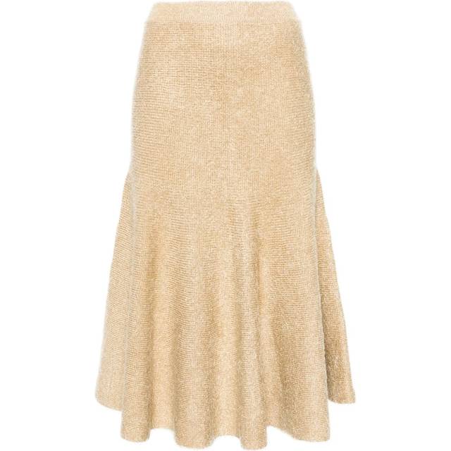 KHAITE - Cadence A-line brushed skirt - women - Silk/Cashmere - S - Neutrals