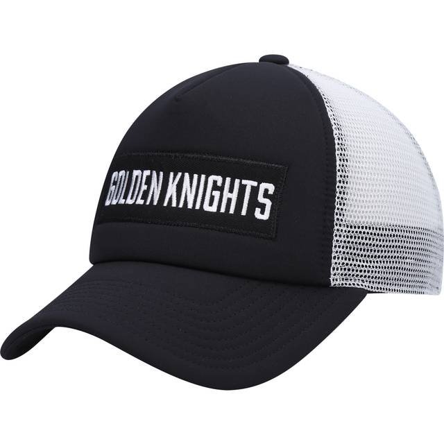 Men's adidas Black/White Vegas Golden Knights Team Plate Trucker Snapback Hat
