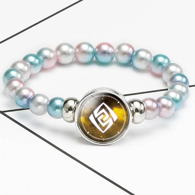 (25903602) Genshin Impact Colorful Elastic String Bead Bracelet Adventure Game Mixed Material