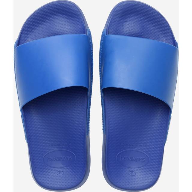 Havaianas Womens Indigo Blue Classic Logo-embellished Rubber Sliders 3/4 - INDIGO BLUE