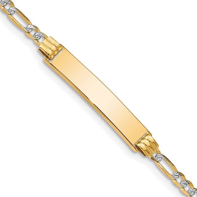 14K Yellow Gold Curb Link ID 7 in. Bracelet
