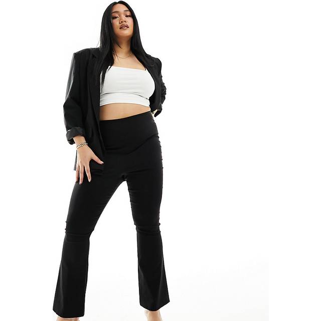Yours Curve Black Flare Bengaline Trousers, Women's Curve & Plus Size, Yours - 16