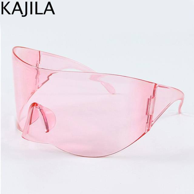 (C8 Pink, With screwdriver) Oversized Mask Rectangle Sunglasses Women Big Frame 2024 New Punk Goggle