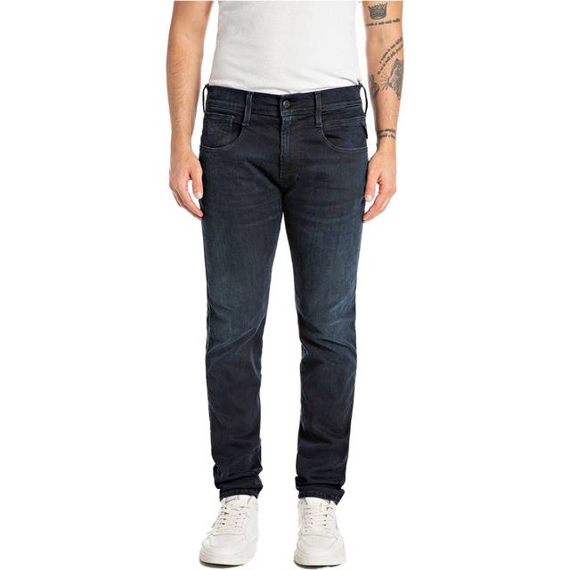 REPLAY Anbass Trousers Slim Hyperflex Eco Plus |Blå |36 x 30