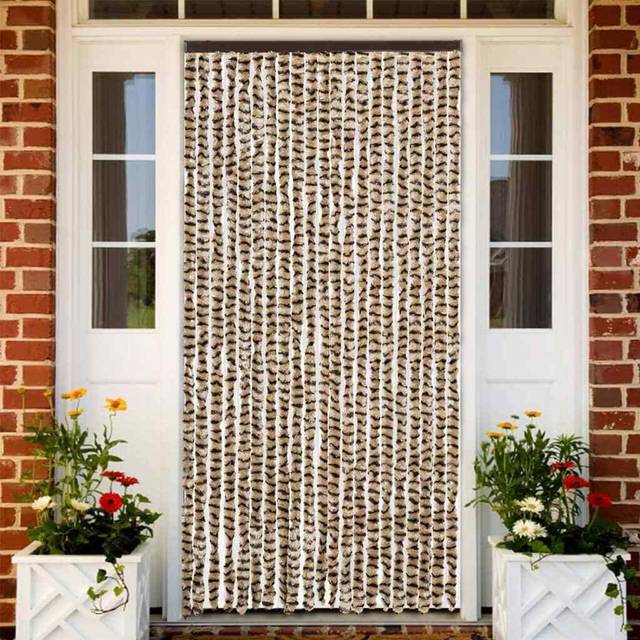 vidaXL Fly Curtain Beige and Brown 90x200 cm Chenille