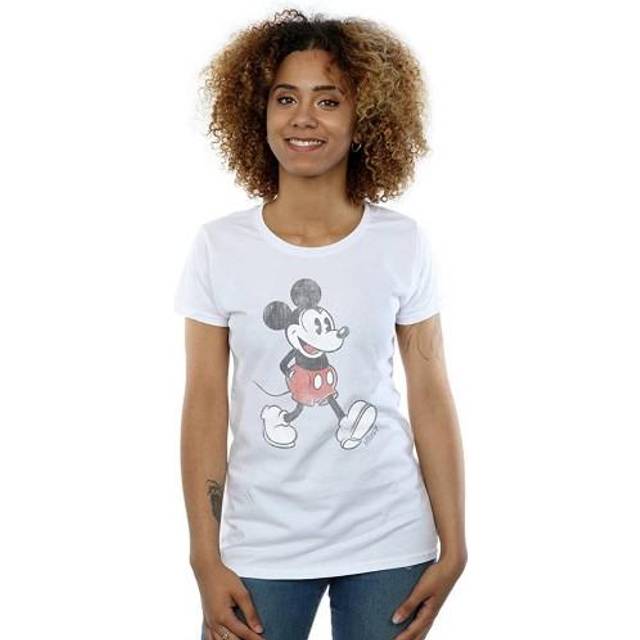 (XL, Sports Grey) Disney Womens/Ladies Walking Mickey Mouse Cotton T-Shirt