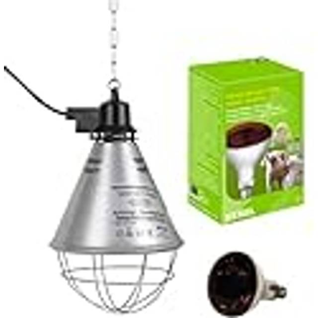 Kerbl 250 W infraröd värmelampa kit + reflektor lamphållare med skyddsgaller, fästkedja och 2,5 m kabel