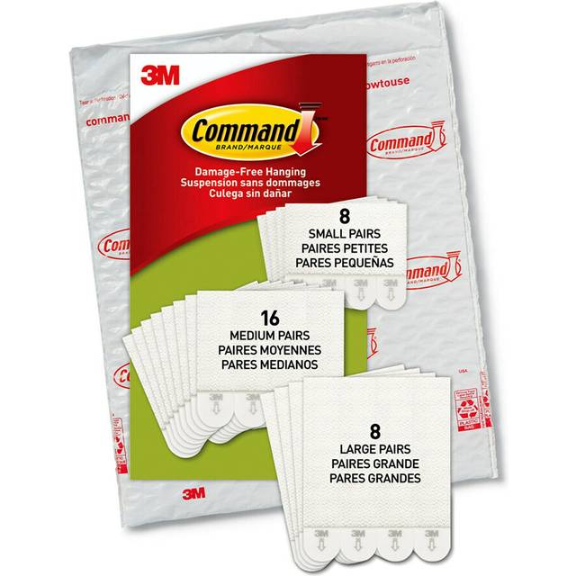 Command PH211-32NA PH203-18NA Assorted Picture Hanging Strips, White, Small, Medium & Large