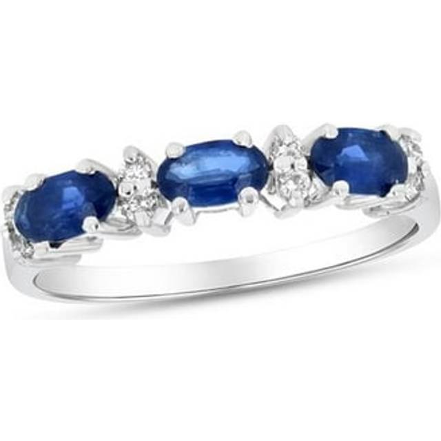 Louis Creations RL2513SD-7 1.05 CTW Diamond & Sapphire Band, 14K White Gold - Size 7