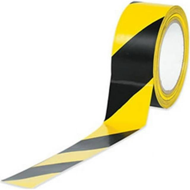 3 in. x 36 yds. Black-Yellow Striped Vinyl Safety Tape