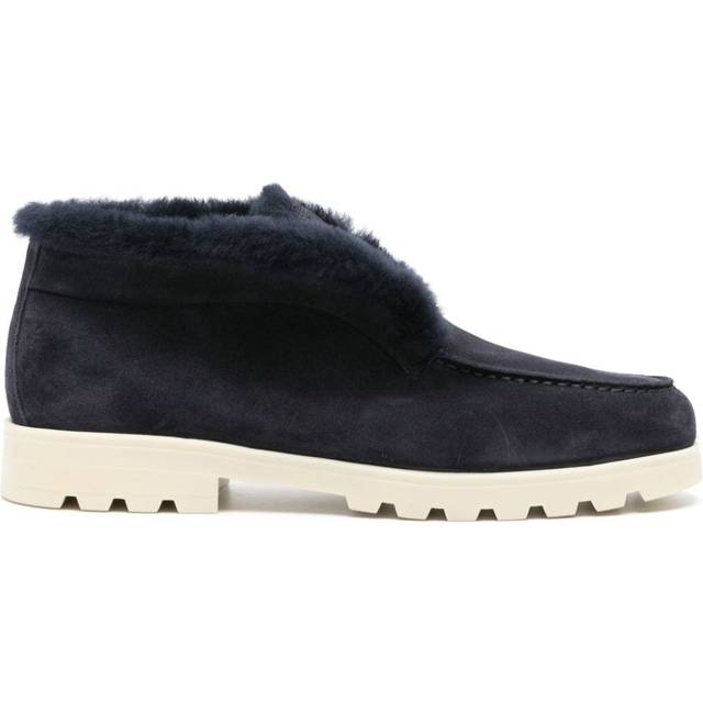 Santoni - fur-trim suede desert boots - women - Suede - 38 - Blue