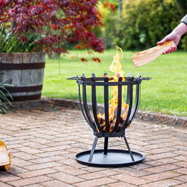 El Clasico Fire Basket with Handles - Outdoor Wood Burner Pit Bowl - Black - One Size