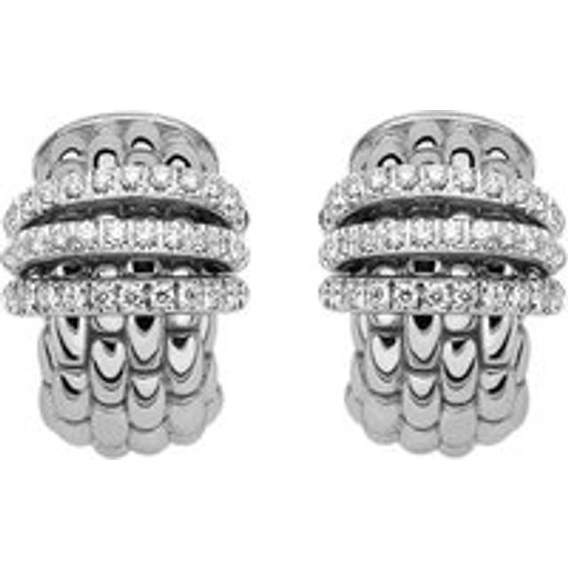 Fope Panorama 18ct White Gold 0.46ct Diamond Rondelle Small Hoop Earrings