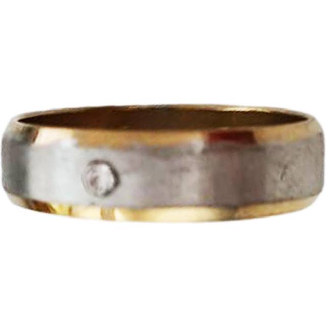 'Fredlig' silver-guld stålring - 6 mm 64 silver