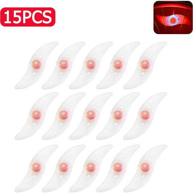 (a-15pcs Red) 5-20pcs Bicycle Wheel Light Waterproof Willow Shape LED Bike Cycling Lamp Night Cycling Safety Warning Spoke Light With Battery