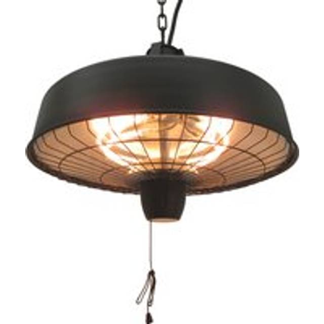 Outsunny Adjustable Power 1000/2500W Infrared Halogen Electric Light Heater, Ceiling Hanging Mount -Black