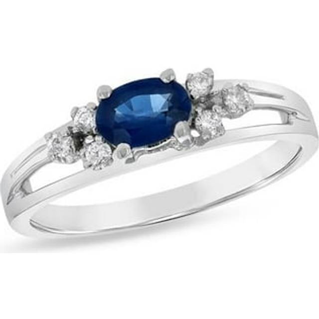 Louis Creations RL2514SD-7.5 0.55 CTW Diamond & Sapphire Fashion Band, 14K White Gold - Size 7.5