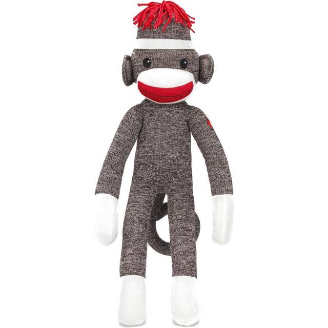 Plushland Adorable Brown Sock Monkey  The Original Traditional Hand Knitted Stuffed Animal Toy Gift-for Kids  Babies  Teens  Girls and Boys Baby Doll