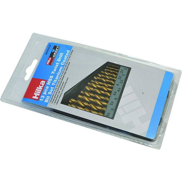 Hilka 13 pce hss drill bit set titanium coated - part 49707013
