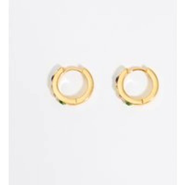 Small gold hoop earrings with multicolor crystals - GOLD - UN