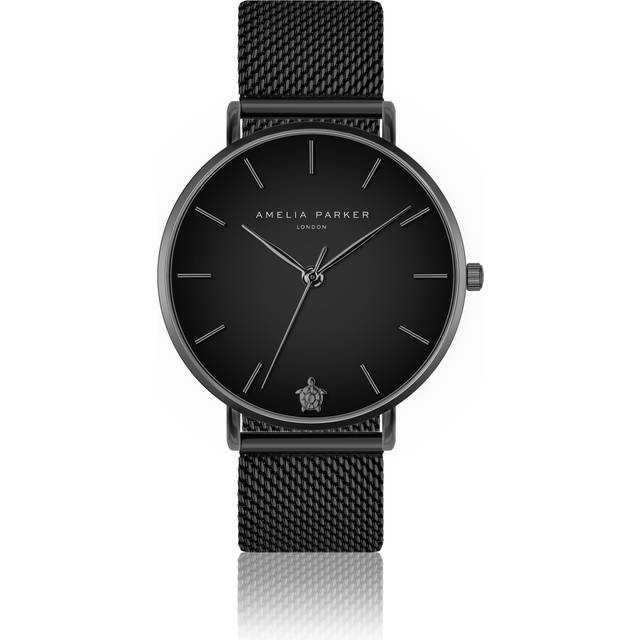 Women's watch Amelia Parker Jet Black Black Mesh - Noir