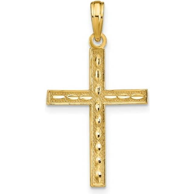 14K Yellow Gold Reversible Faith Hope Love Cross Pendant