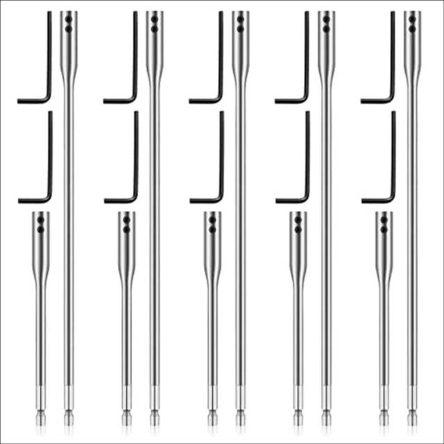 Drill Bit Extension 6, 12 Inch Drill Bit Set Wood Spade Bit Set (20)