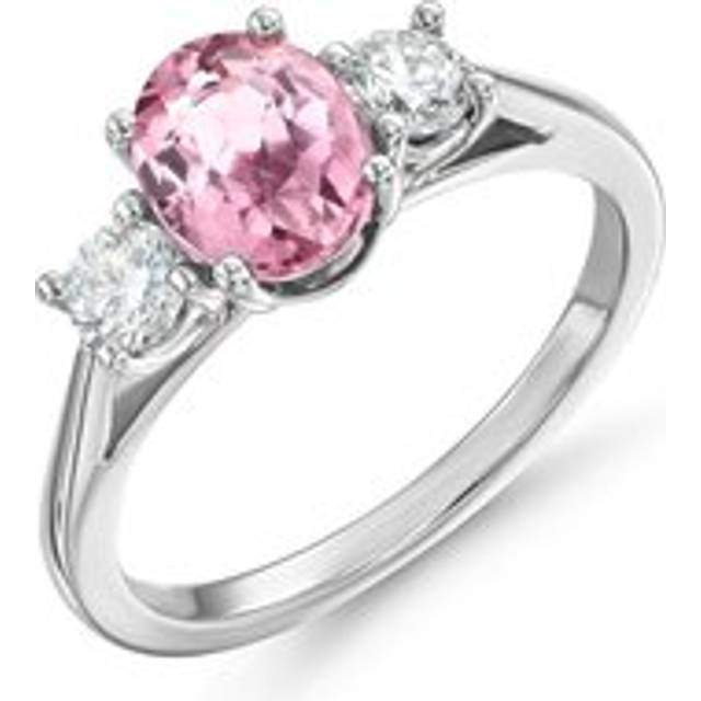 Platinum Pink Tourmaline Diamond Engagement Ring
