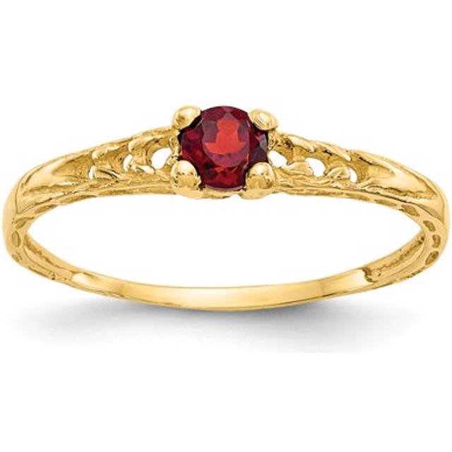 3 mm 14K Madi K Garnet Birthstone Baby Ring, Size 3