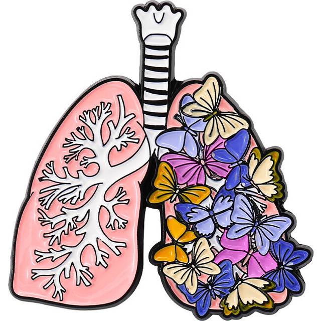(XZ6553) Metal Fashionable Heart And Lung Badge Unique Geometric Brooch For Personalized Style