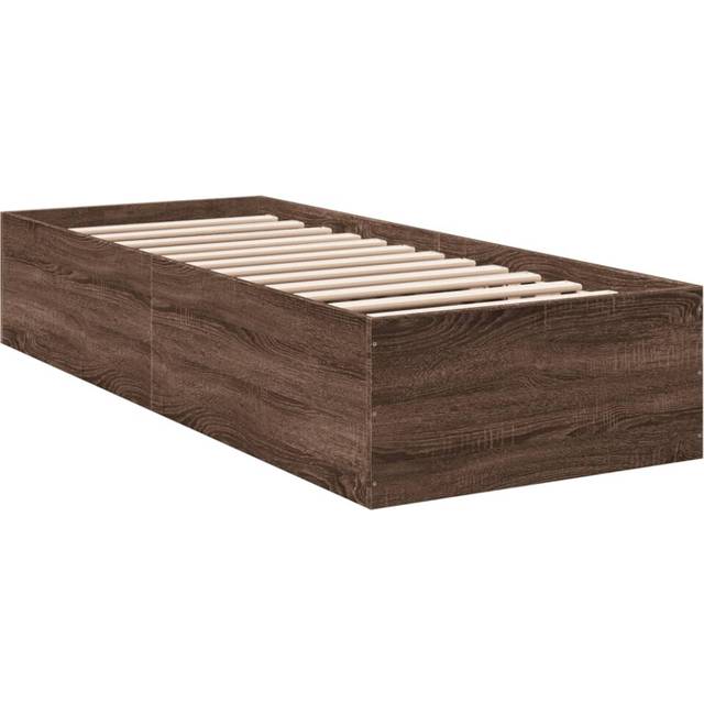 vidaXL Bed Frame without Mattress Brown Oak 90x190 cm Single