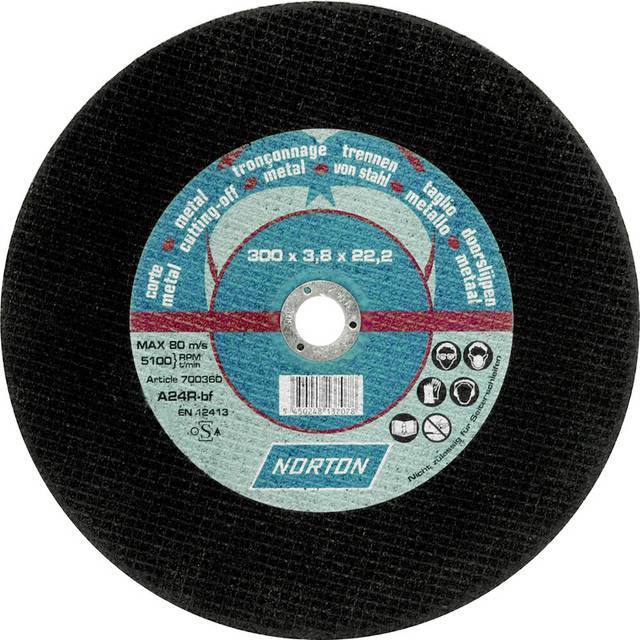 Norton Metal Cutting Disc 300 x 3.5 x 22.2mm Flat Steel