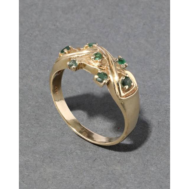 Alexis Bittar Vintage 1960S 14K Emerald Knotted Band Rope Ring in Gold Size 7  | Statement Jewelry from Alexis Bittar (7)