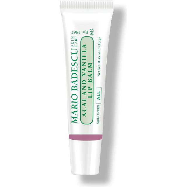 Mario Badescu Moisturizing Acai and Vanilla Lip Balm for Dry Cracked Lips  Infused with Coconut Oil and Shea Butter  Ultra-Nourishing Lip Care Moistur