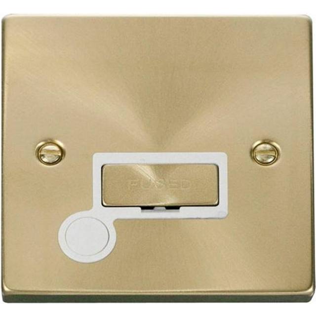 Se Home - Satin / Brushed Brass 13A Fused Ingot Connection Unit With Flex - White Trim