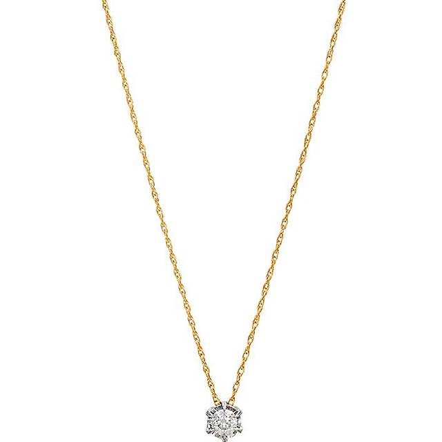 Diamanthalsband i 18K guld - Solitär