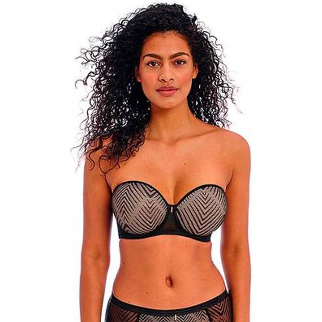 Freya Womens Tailored Moulded Strapless Bra - Black Nylon - Size 38B