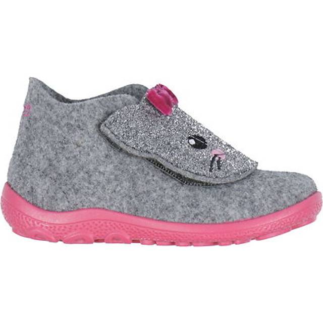Superfit Mädchen HAPPY Hausschuhe, HELLGRAU/PINK 2500