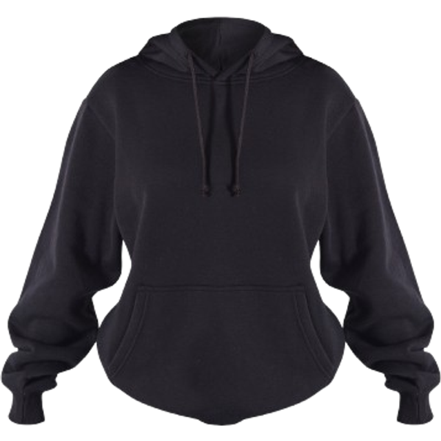 Petite Black Ultimate Basic Oversized Hoodie, Black - XS