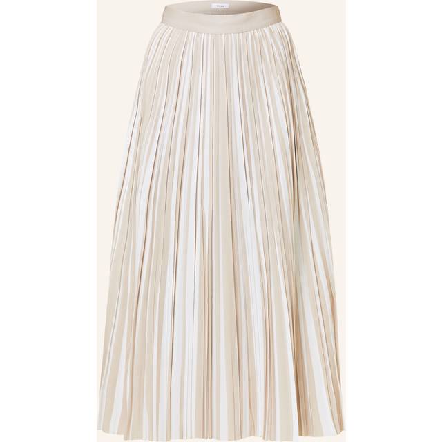 Reiss Womens Neutral Lexie Striped Woven Midi Skirt 8 - NEUTRAL