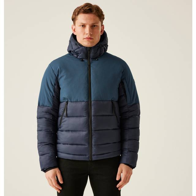 Regatta Men's Waterproof Laurade Padded Jacket Moonlight Denim Navy, Size: L - Blue