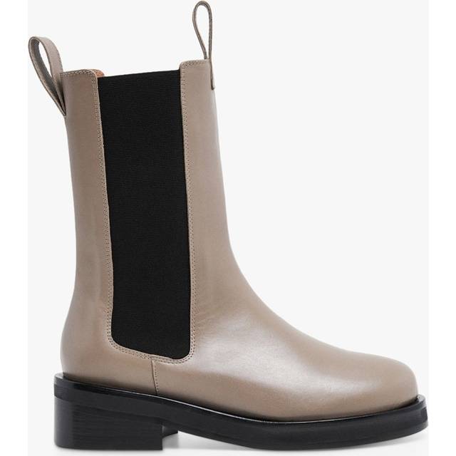 Flattered Liana Leather Mid-Calf Chelsea Boots, Taupe