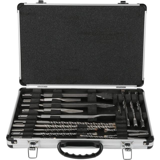 Multifunctional SDS Drill Bit Set 40cr Steel Drilling Slotting Bits, 17Pcs Drill and Chisel Set for Electric Hammer, Wood, Impact Drill bits and
