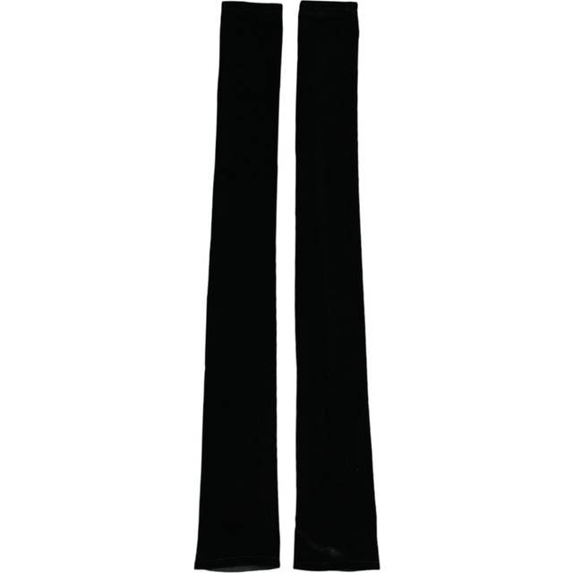 Black Nylon Finger Less Elbow Long Gloves - 7|S